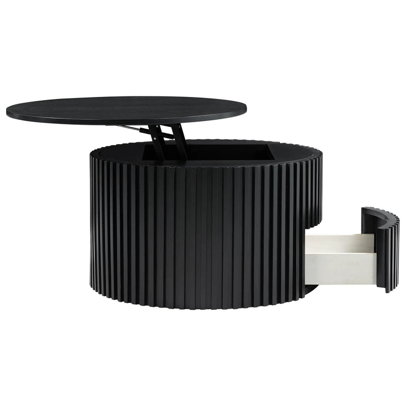 Round Lift Top Coffee Table With Hidden Storage For Living Room by HouseOfZazla