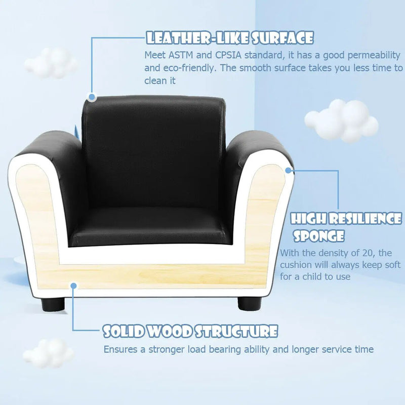 Kids Armrest Sofa with Ottoman by DirectDeals