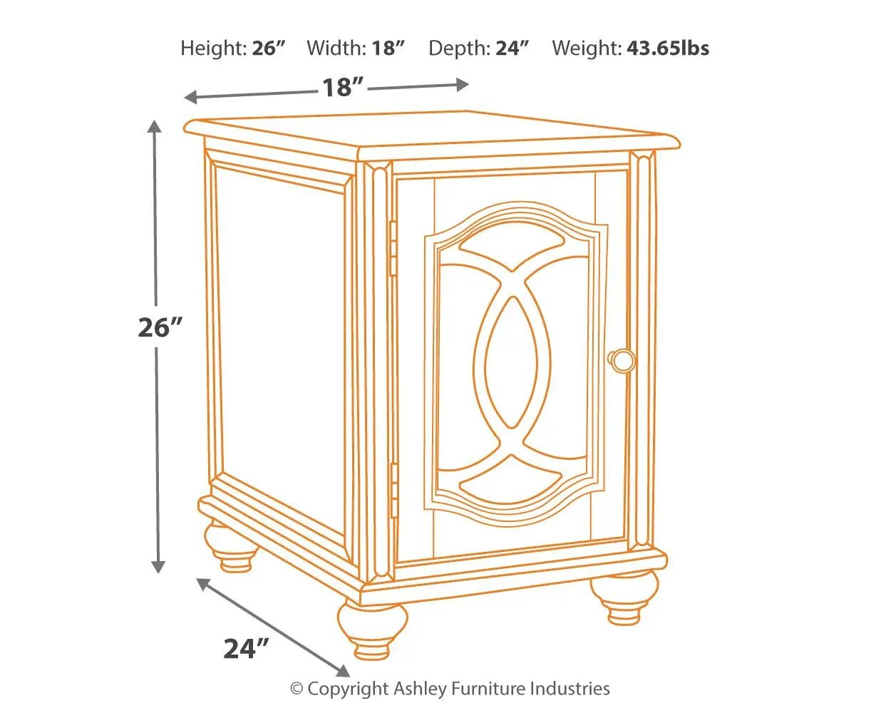 Realyn - Chair Side End Table - Insert Mirror - White / Brown by Unique Piece Furniture