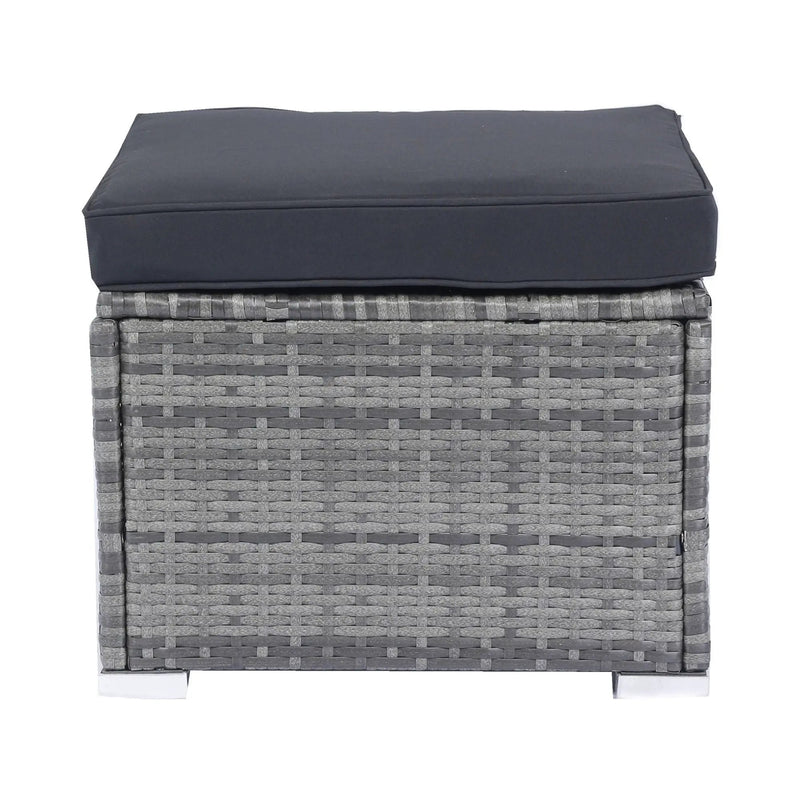 8 Piece Patio Sectional Wicker Rattan Outdoor Furniture Sof Set With One Storage Box Under Seat And Cushion Box - Gray / Black by HouseOfZazla