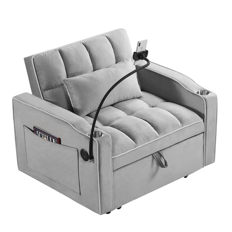 Convertible Sleeper Chair Sofa Bed Adjustable Pull Out Sleeper Chair Bed Multi-Pockets Folding Sofa Bed For Living Room Bedroom Small Space, 3 In 1 Sofa Bed by HouseOfZazla