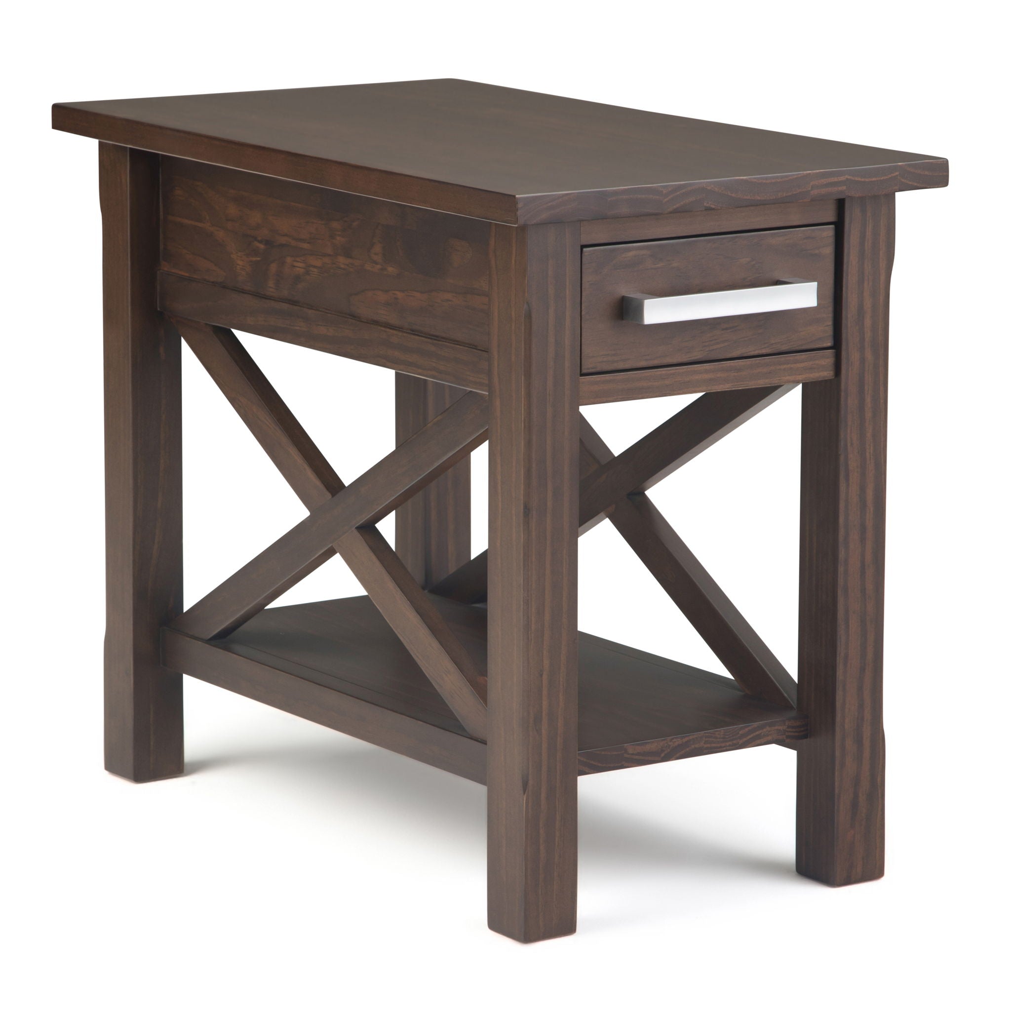 Kitchener - Narrow Side Table - Warm Walnut Brown by HouseOfZazla