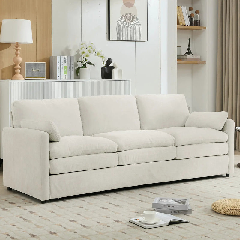 Cozy Upholstered 3-Seater Sofa with Plush Double Cushion and Ergonomic Design by BLAKHOM