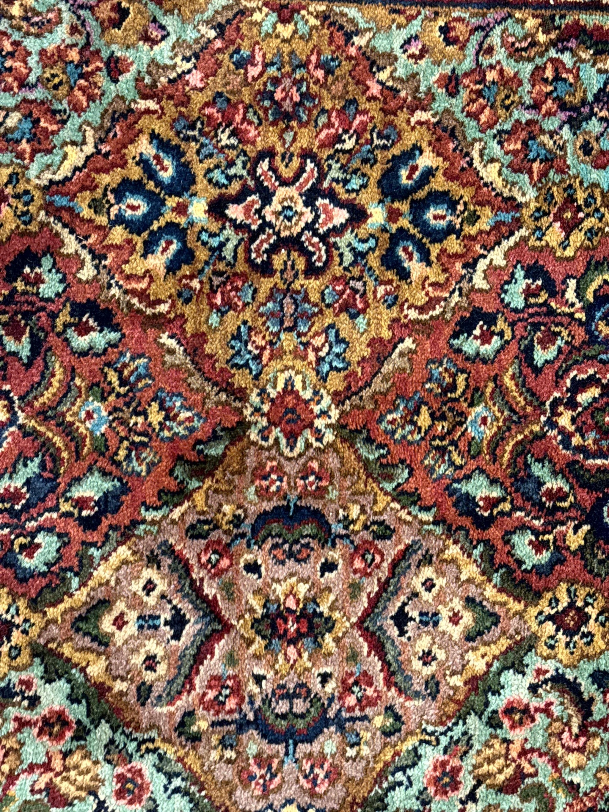 Karastan Rug 3x5 Multicolor Panel Kirman #717, Original 700 Series, Wool Pile, Discontinued by Jewel Rugs