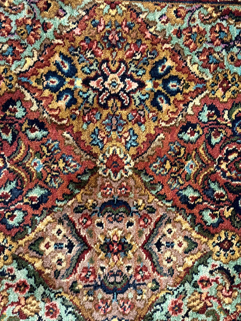 Karastan Rug 3x5 Multicolor Panel Kirman #717, Original 700 Series, Wool Pile, Discontinued by Jewel Rugs