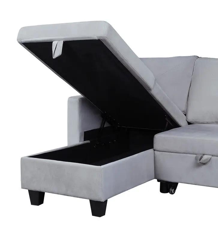 Nova - Reversible Sleeper Sectional Sofa With Storage Chaise by Unique Piece Furniture
