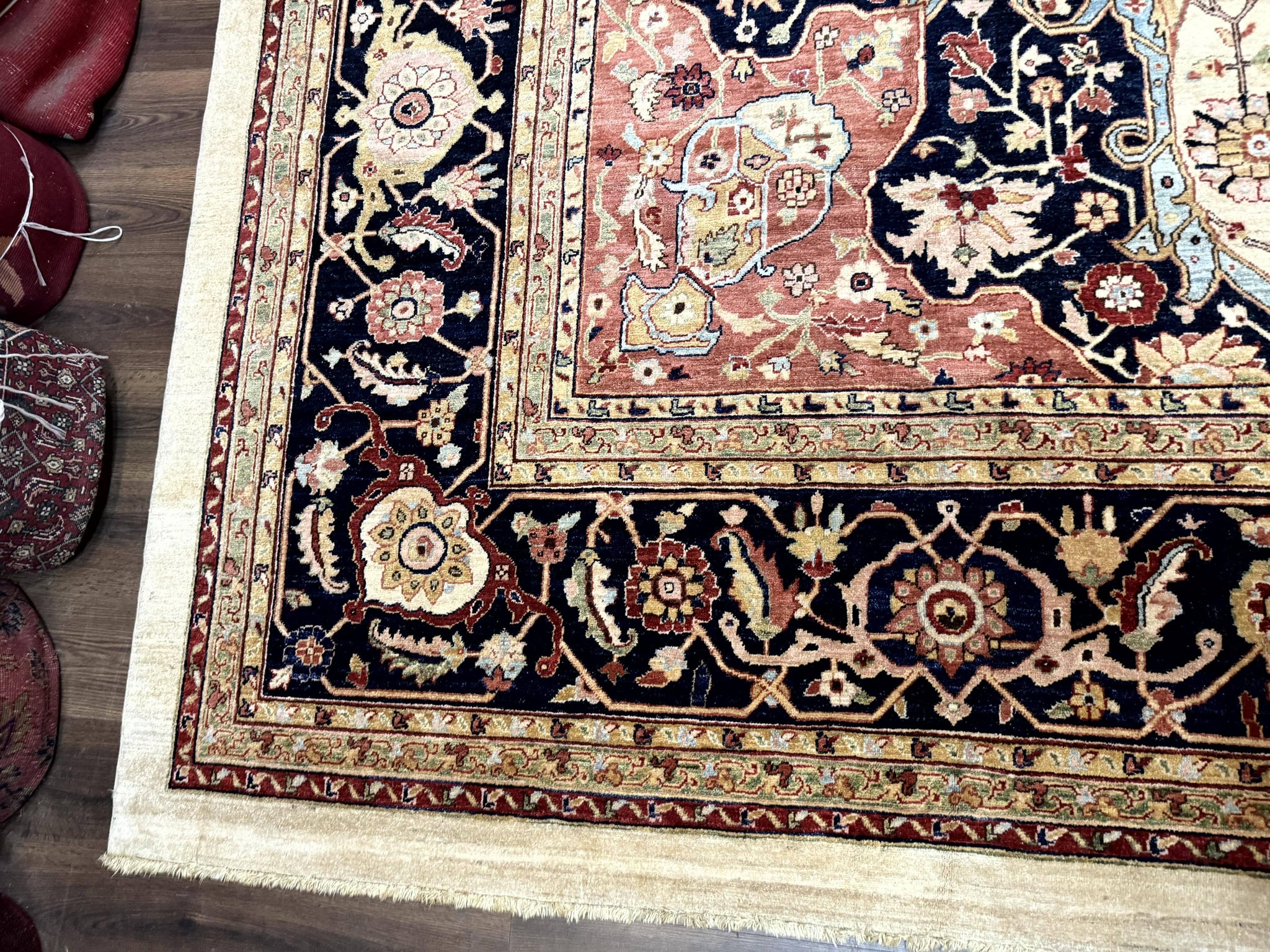 Large Palace Sized Stark Carpet 13x19, Traditional Wool Handmade Rug, Beige by Jewel Rugs