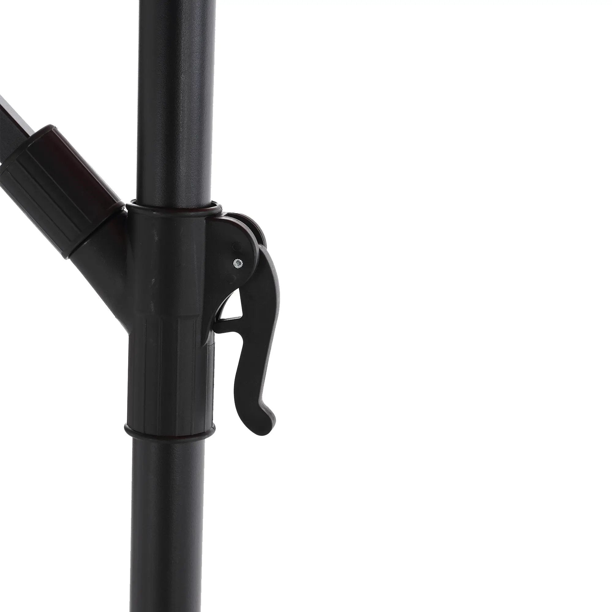 10ft Solar LED Offset Hanging Market Patio Umbrella in Dark Blue (No Base) by HouseOfZazla