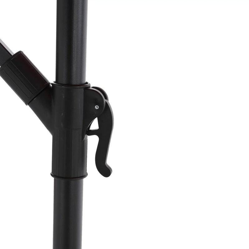 10ft Solar LED Offset Hanging Market Patio Umbrella (Orange) (No Base) by HouseOfZazla