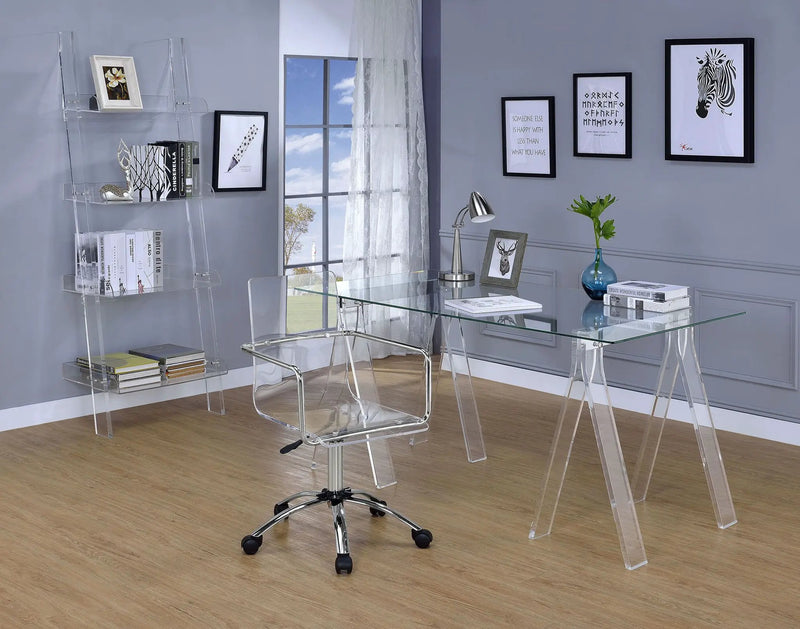 Amaturo 59-inch Glass Top Acrylic Writing Desk Clear by Unique Piece Furniture