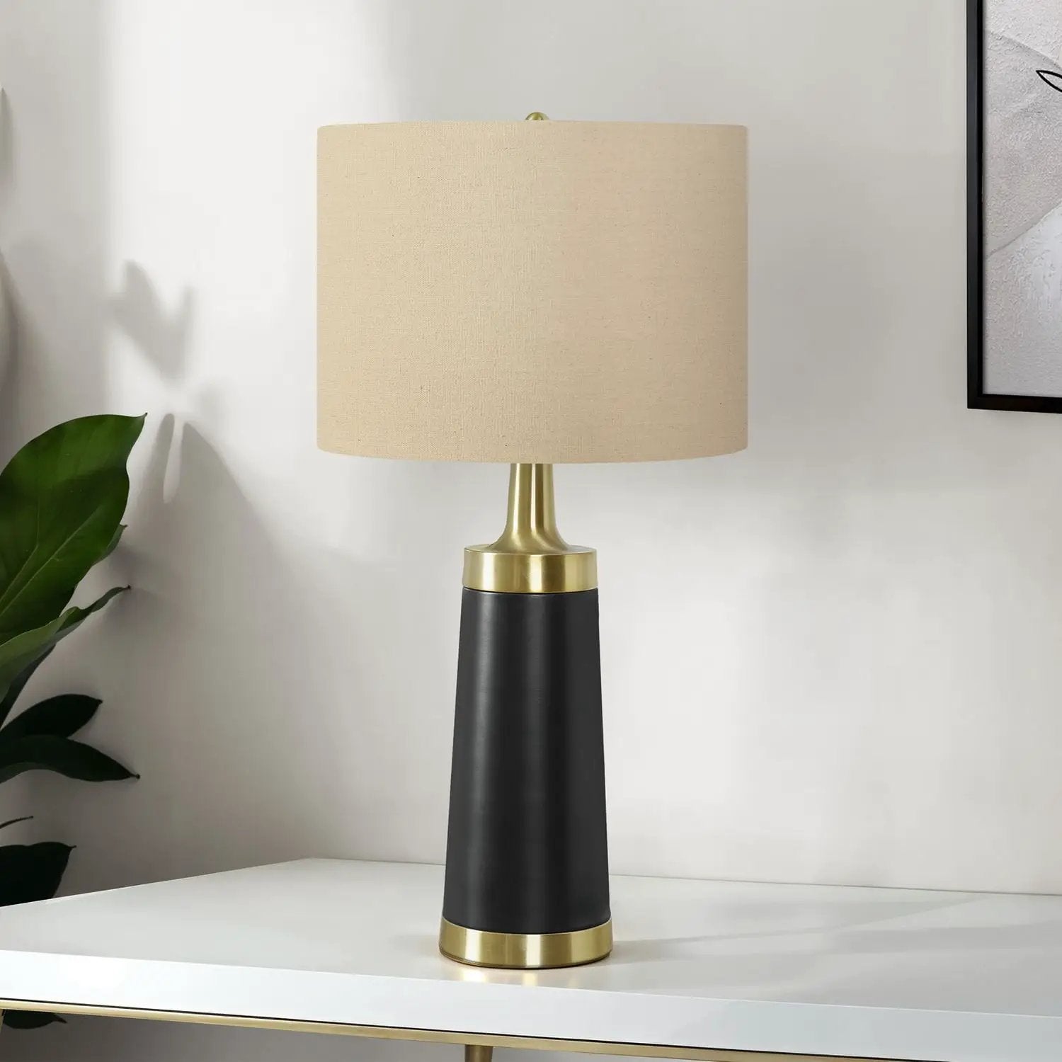 Lighting, Table Lamp, Resin, Contemporary - Black / Cream by Unique Piece Furniture