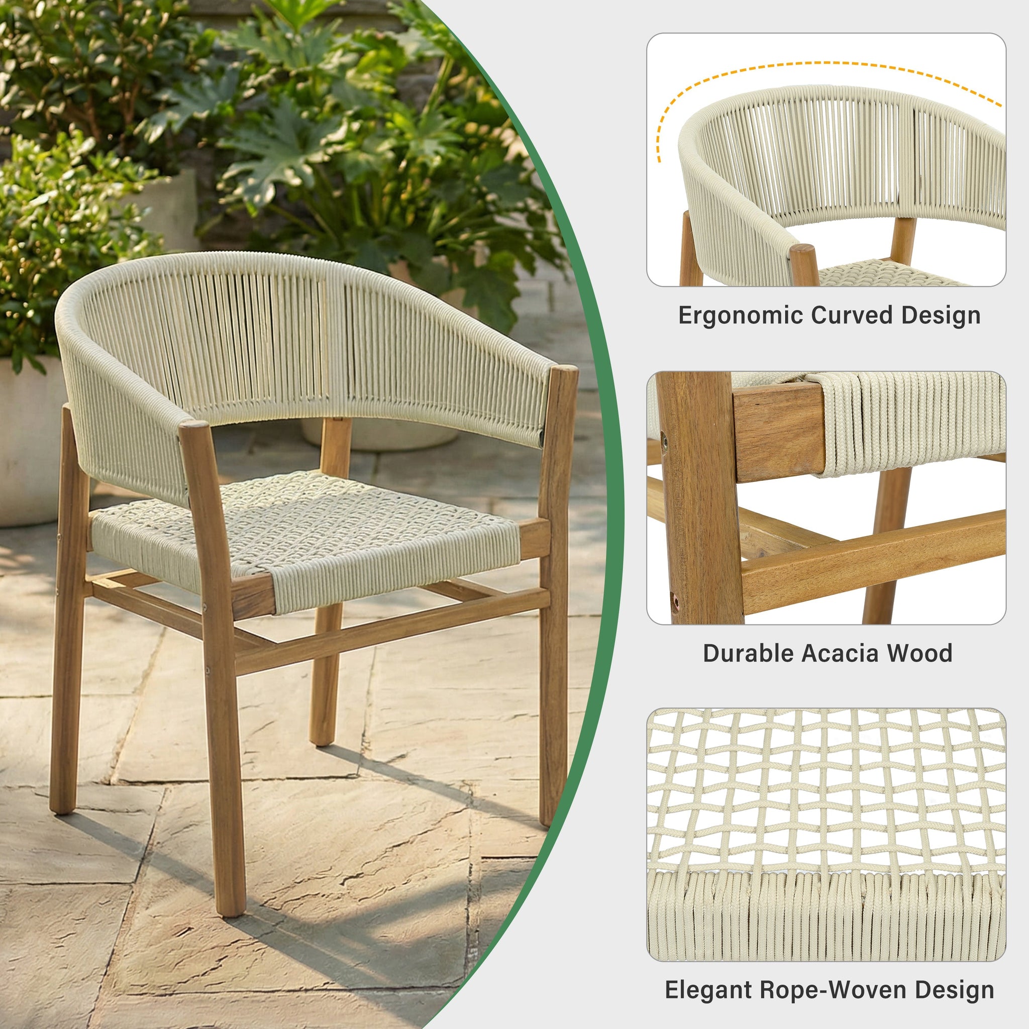 Outdoor Accent Chair Set - 2 Person Seating Group by HouseOfZazla