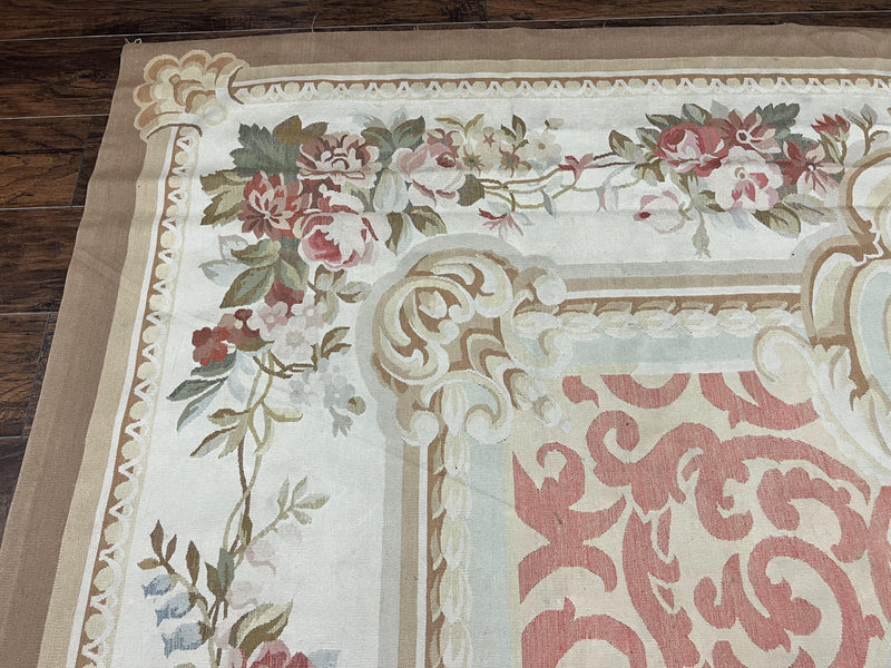Aubusson Rug 10x14, Wool Handmade Vintage Carpet, Elegant French European Design Rug, Large Room Sized Aubusson Rug, Stark Carpet by Jewel Rugs