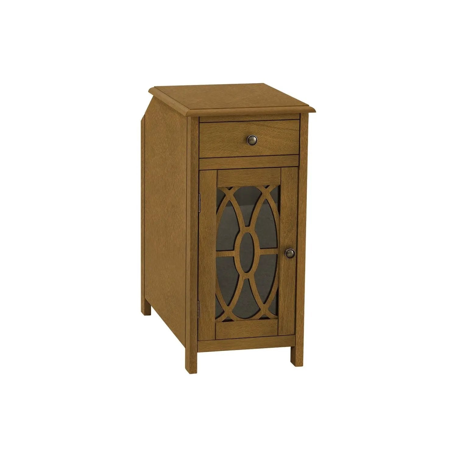 Accent Side Table, Storage Drawer, Traditional - Taupe by Unique Piece Furniture