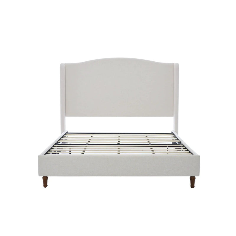 Hannah - Upholstered Wingback Bed Size / Tall Headboard Upholstered King Bed / Premium Textured Look / Minimalist Designs / No Box Spring Needed by Unique Piece Furniture