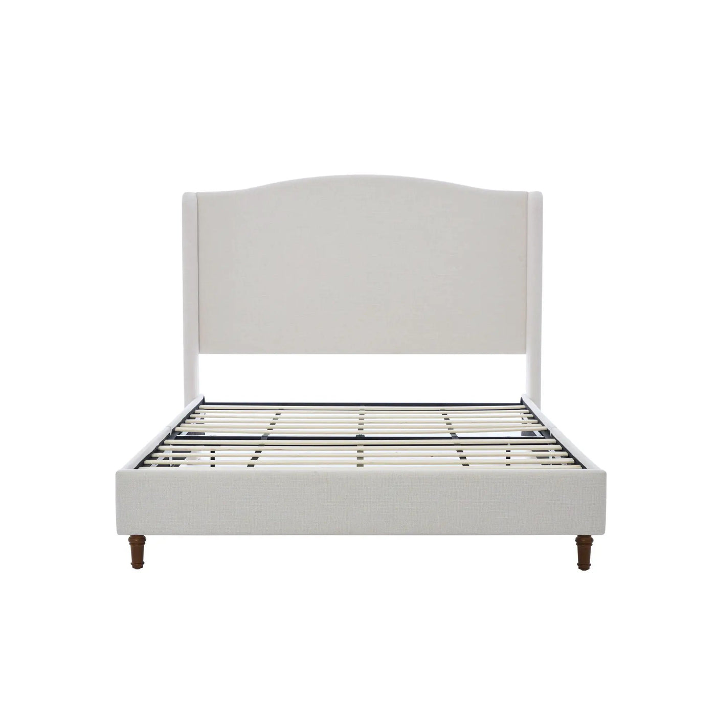 Hannah - Upholstered Wingback Bed Size / Tall Headboard Upholstered King Bed / Premium Textured Look / Minimalist Designs / No Box Spring Needed by Unique Piece Furniture