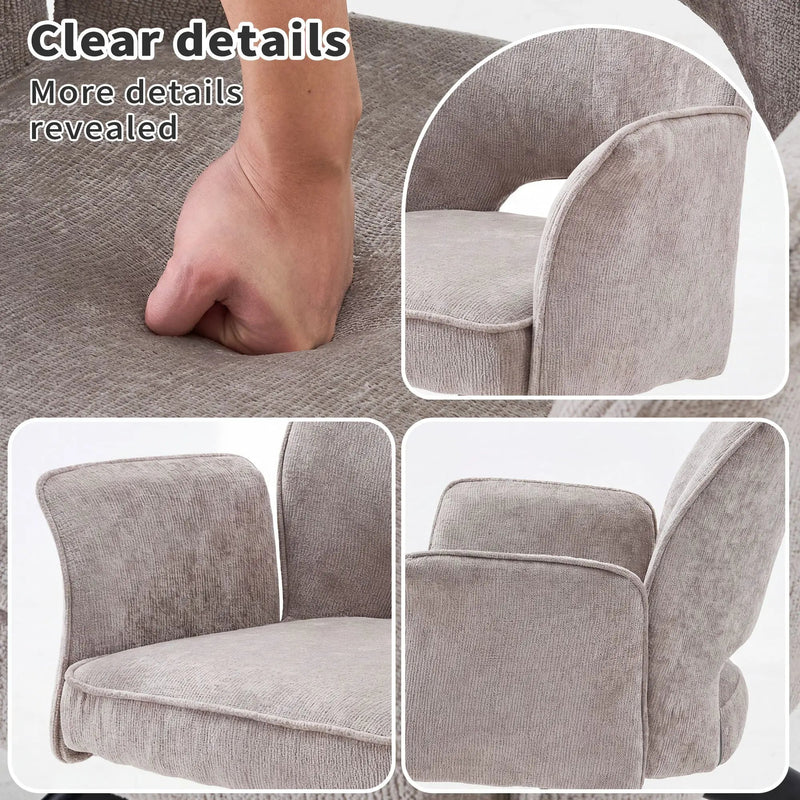 Dining Chair With Soft Cushion And 360° Rotation, Comfortable Armrest For Kitchen (Set of 2) - Gray by Unique Piece Furniture