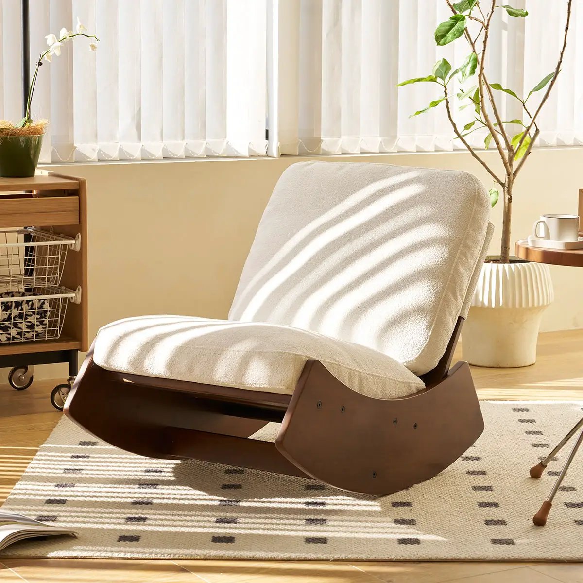 Comfortable High-Quality Upholstery Glider Rocking Chair by HouseOfZazla