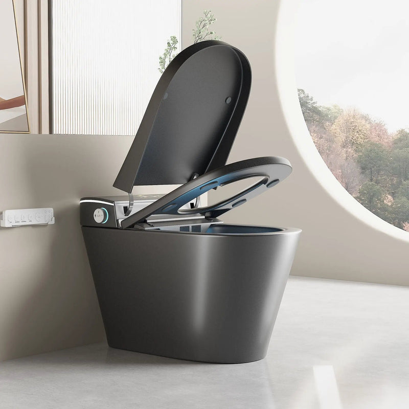 Smart Bidet Toilet With Auto Open / Close Seat, Warm Water Wash, Heated Seat, And Wireless Remote Control by HouseOfZazla