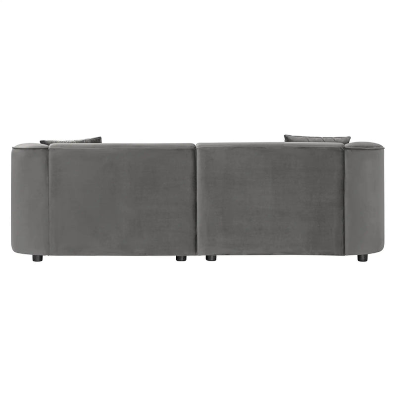 87" Curved Contemporary Sofa in Gray by HouseOfZazla