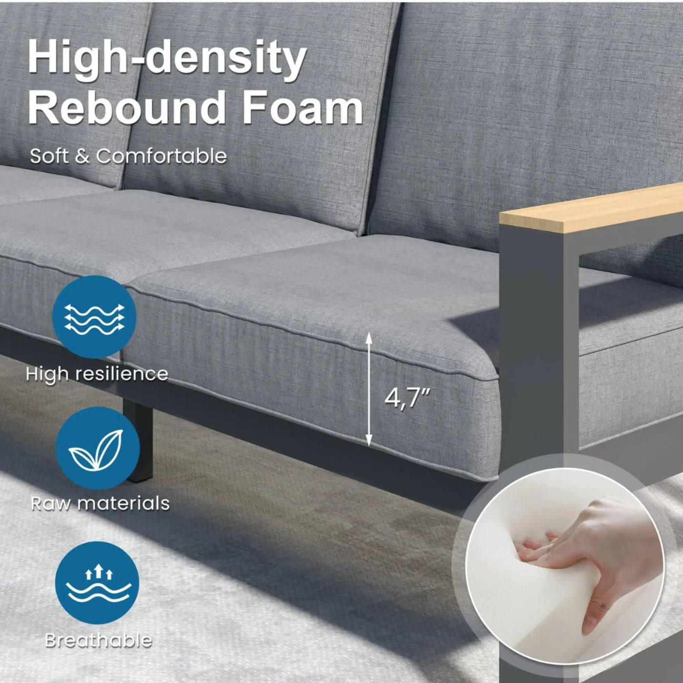 All-Weather Loveseat Sofa With Thick Cushions by HouseOfZazla