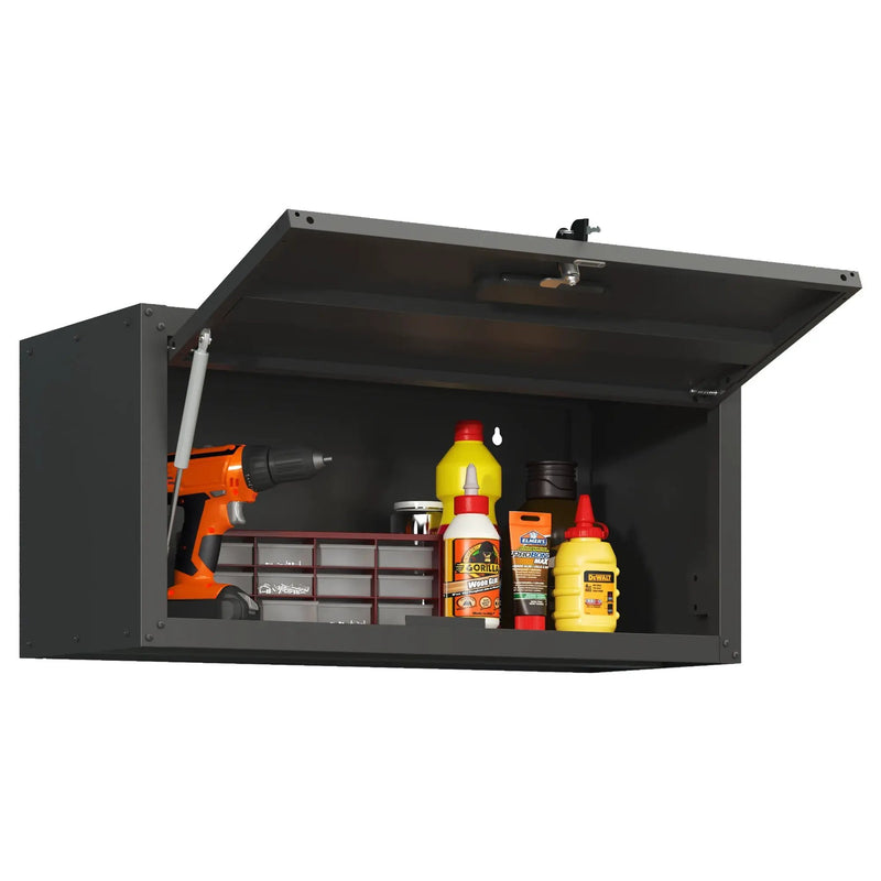 Heavy Duty, Metal Wall Mounted Tool Storage Cabinet Steel Metal Garage Storage Cabinet - Black / Gray by HouseOfZazla