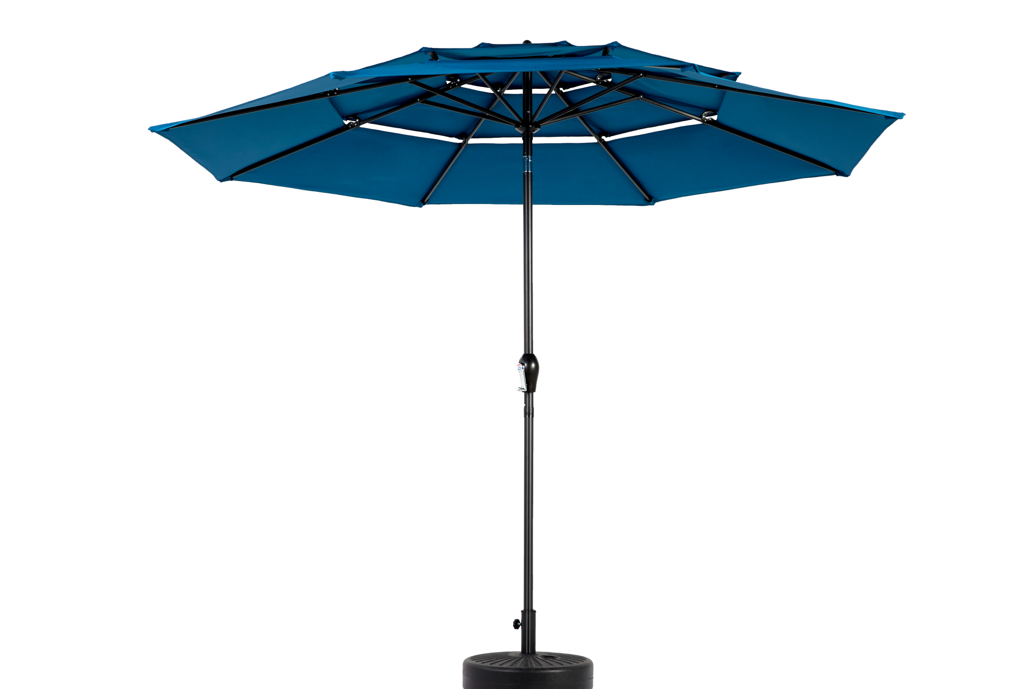 Aluminium 10ft 3 Tier Auto-tilt Outdoor Patio Umbrella - Dark Blue (No Base) by HouseOfZazla