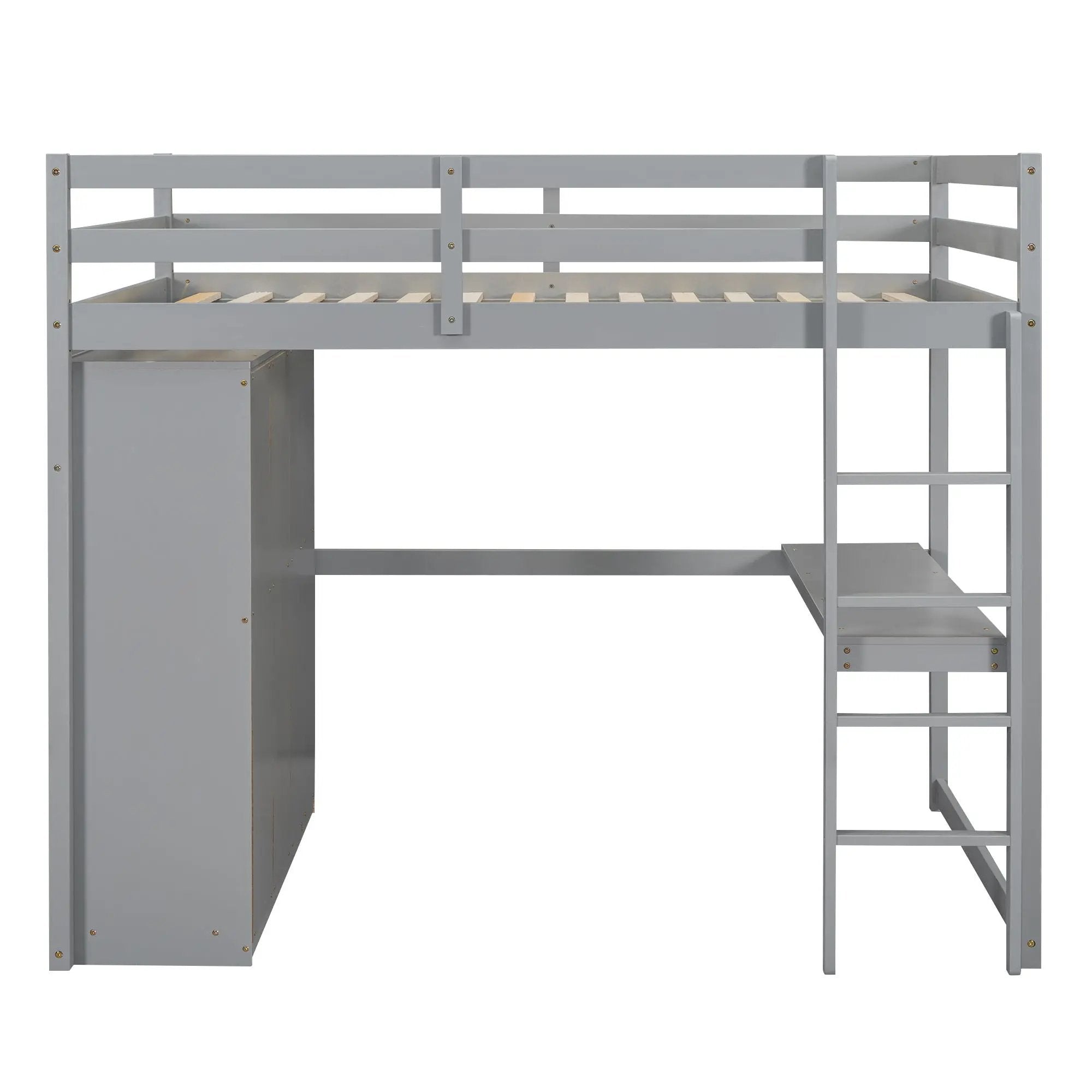 Loft Bed With Built In Wardrobe, Shelves And Drawers