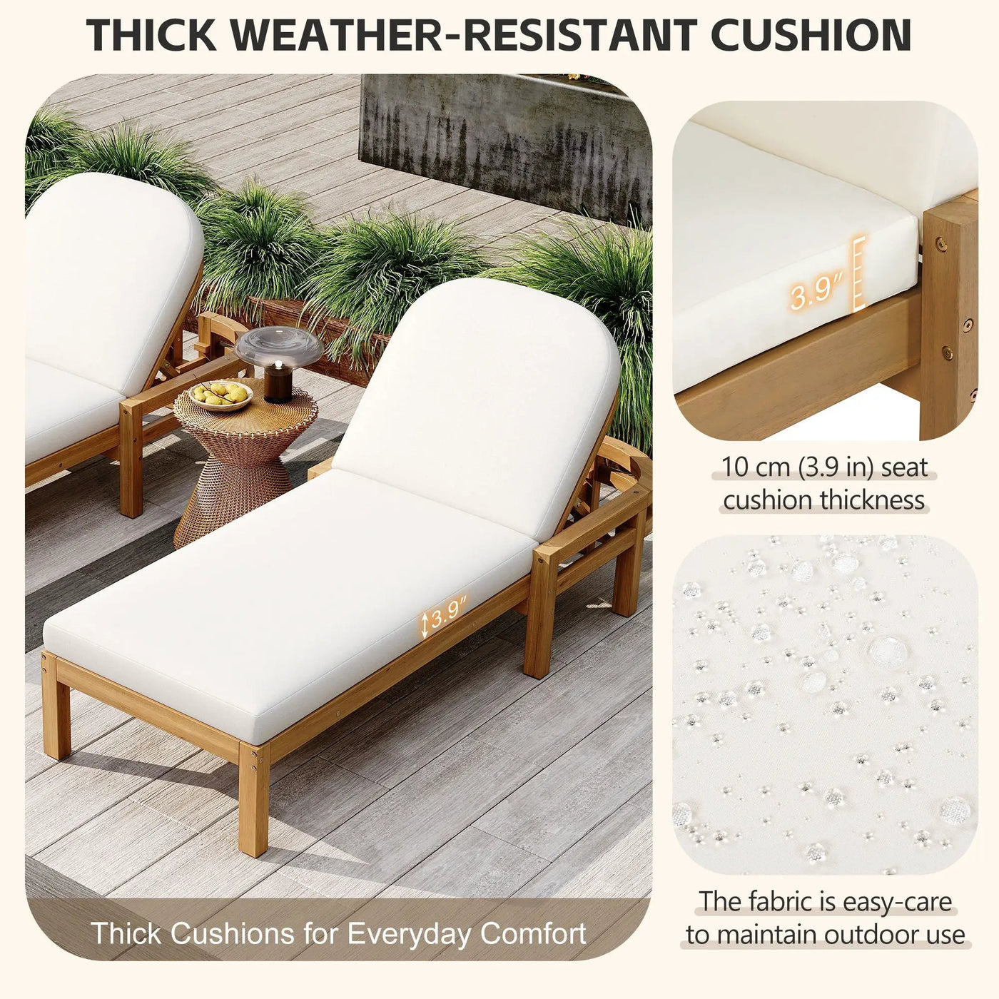 Outdoor Chaise Lounge With 5 Position Adjustable Backrest (Set of 2) by Unique Piece Furniture