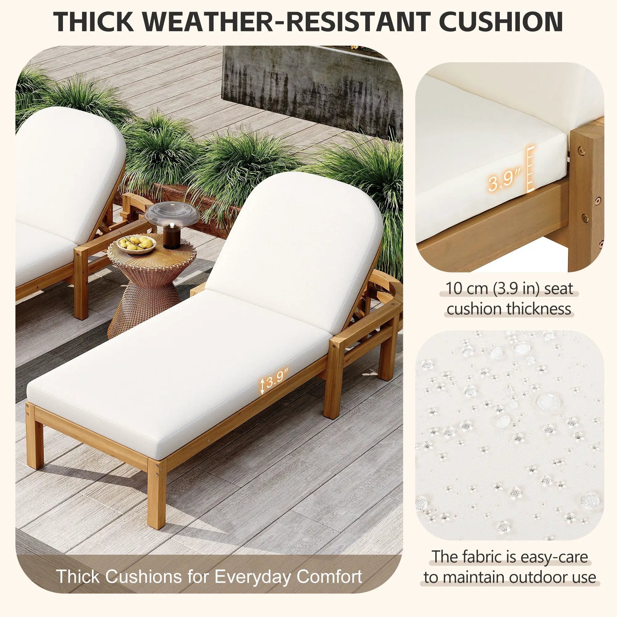 Outdoor Chaise Lounge With 5 Position Adjustable Backrest (Set of 2) by Unique Piece Furniture