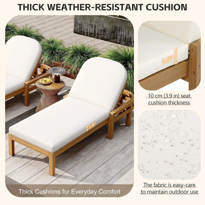 Outdoor Chaise Lounge With 5 Position Adjustable Backrest (Set of 2) by Unique Piece Furniture