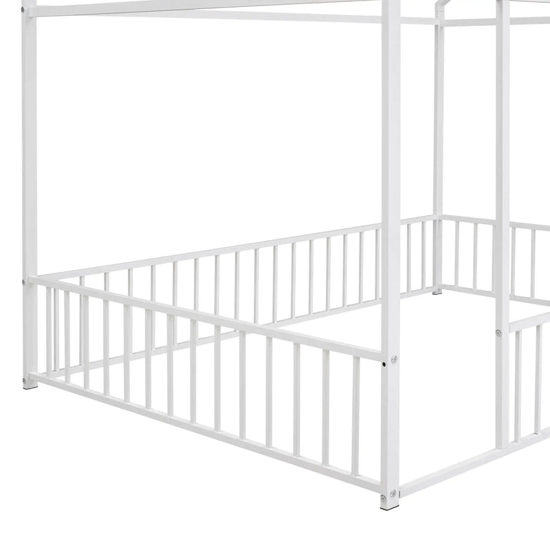 Metal Bed House Bed Frame With Fence by HouseOfZazla