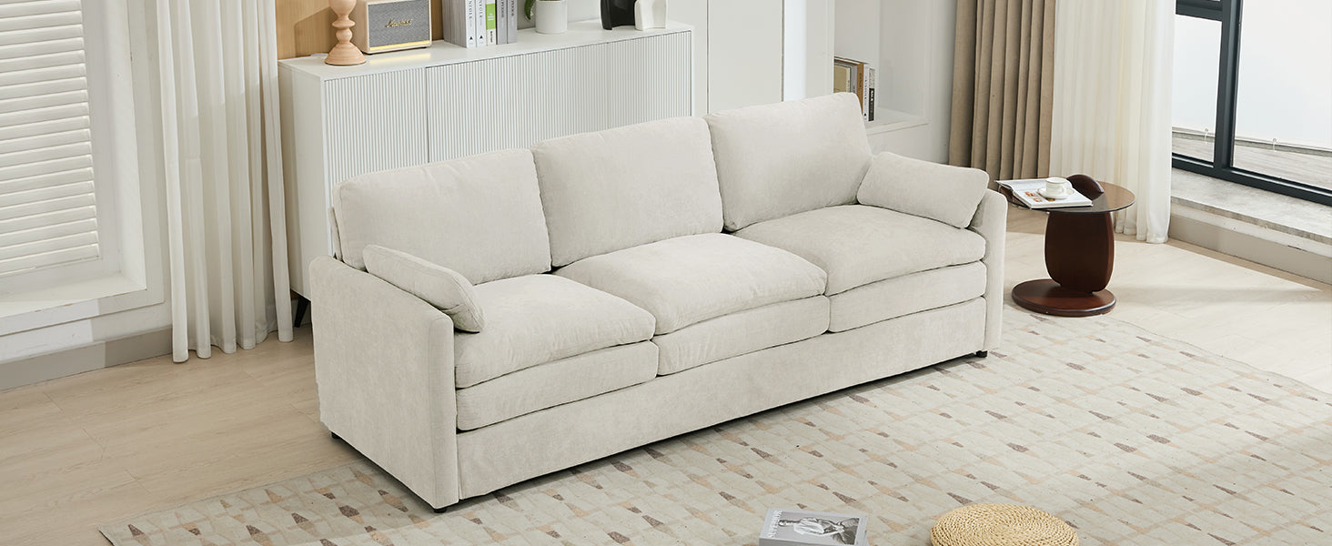 Cozy Upholstered 3-Seater Sofa with Plush Double Cushion and Ergonomic Design by BLAKHOM