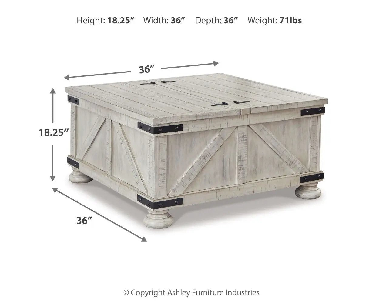 Carynhurst - Cocktail Table with Storage - Whitewash by Unique Piece Furniture