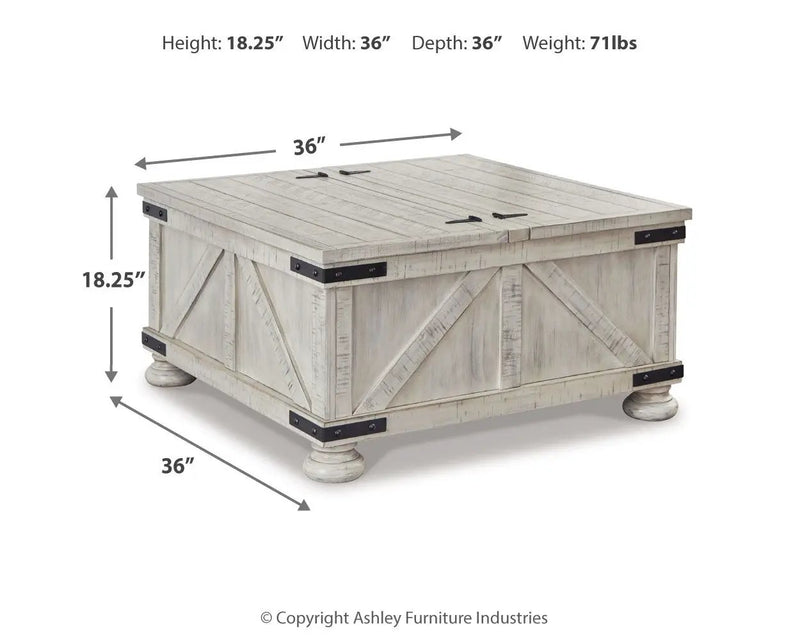 Carynhurst - Cocktail Table with Storage - Whitewash by Unique Piece Furniture