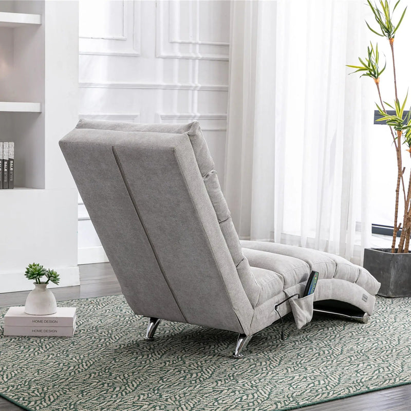 Massage Chaise Lounge Indoor With Remote Control, Ergonomic Electric Massage Lounger by Unique Piece Furniture