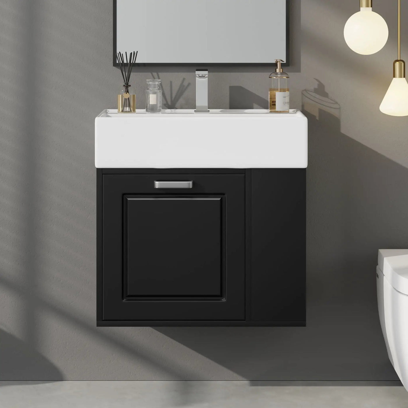 Modern Wall Mounted Bathroom Vanity With Sink by HouseOfZazla