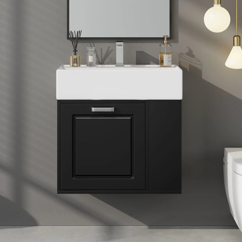 Modern Wall Mounted Bathroom Vanity With Sink by HouseOfZazla