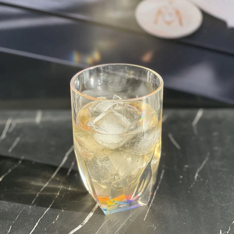 Rainbow Diamond Acrylic Glasses Drinking (Set of 4) Hi Ball 17Oz, Bpa Free Plastic Cocktail Glasses - Clear by HouseOfZazla