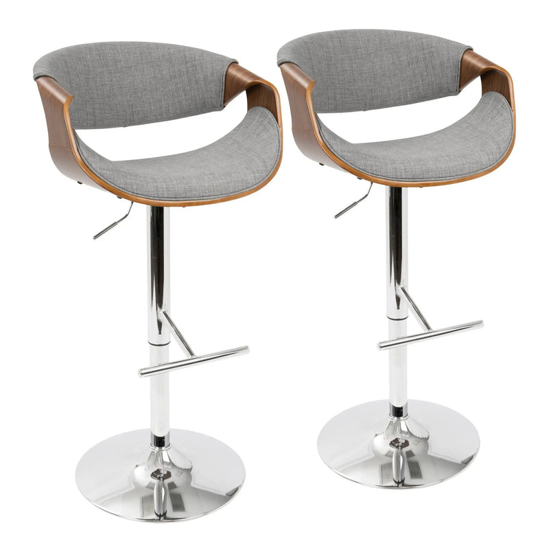 Curvo - Mid Century Modern Adjustable Barstool With Swivel With Straight T Footrest by HouseOfZazla