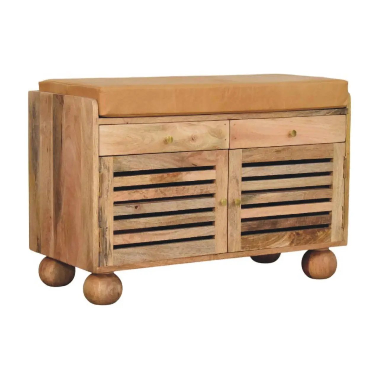 Shutter Shoe Rack With 2 Drawers - Beige by Unique Piece Furniture