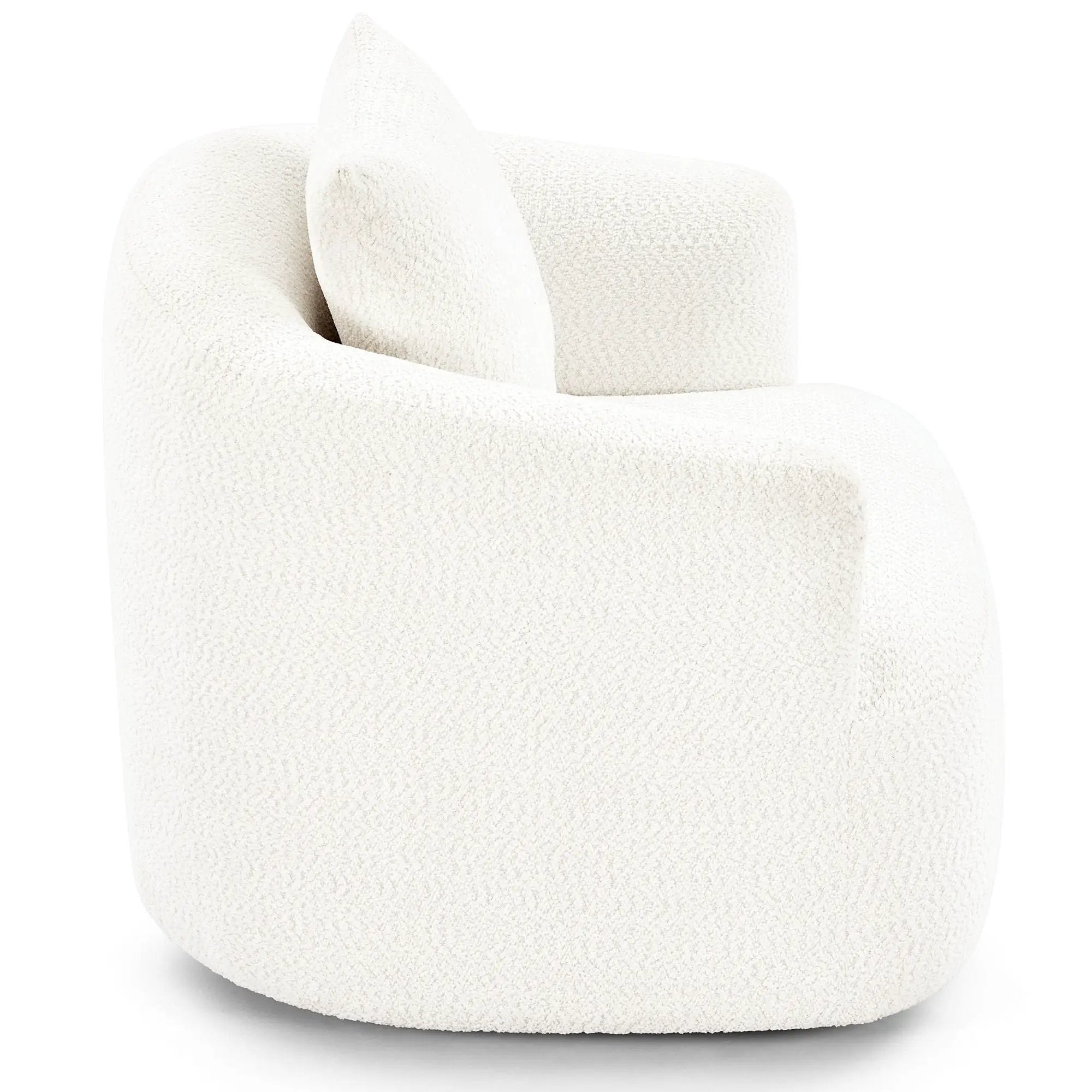 360° Swivel Barrel Sofa Chair With Throw Pillow, Upholstered Accent Chair by HouseOfZazla