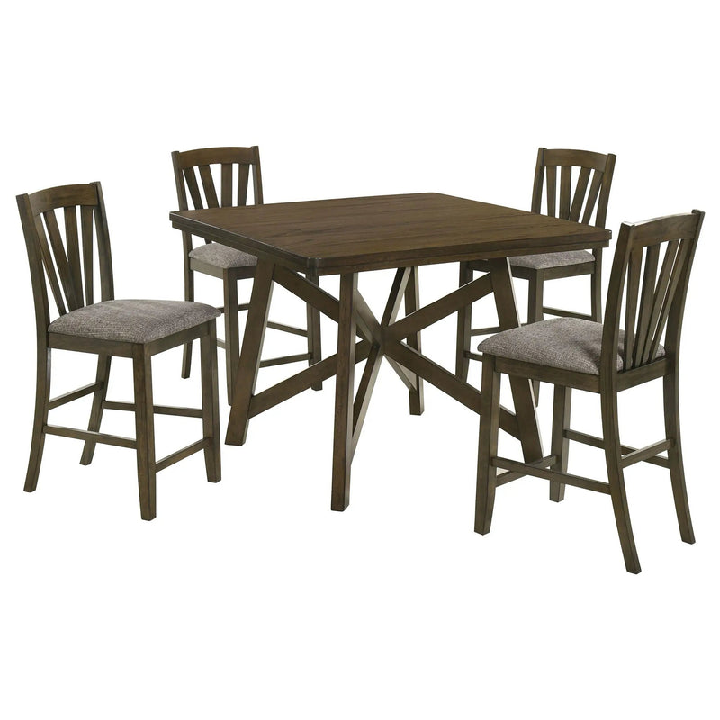 Canfield 5-piece 47-inch Counter Height Dining Set Brown by Unique Piece Furniture