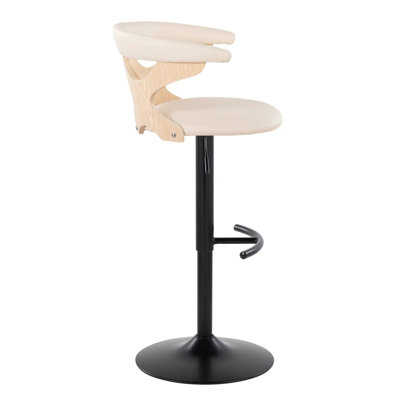Gardenia - Contemporary Adjustable Barstool With Swivel With Rounded T Footrest (Set of 2) by HouseOfZazla