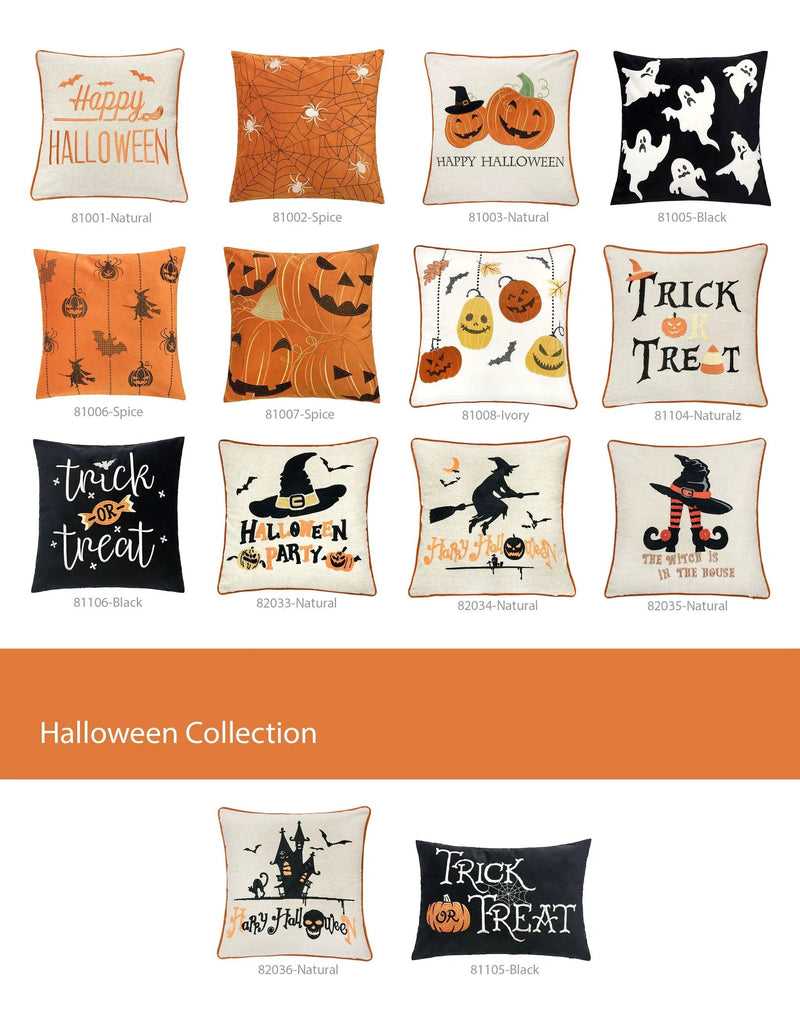 Trick or Treat Halloween Lumbar Pillow – Embroidered by HouseOfZazla