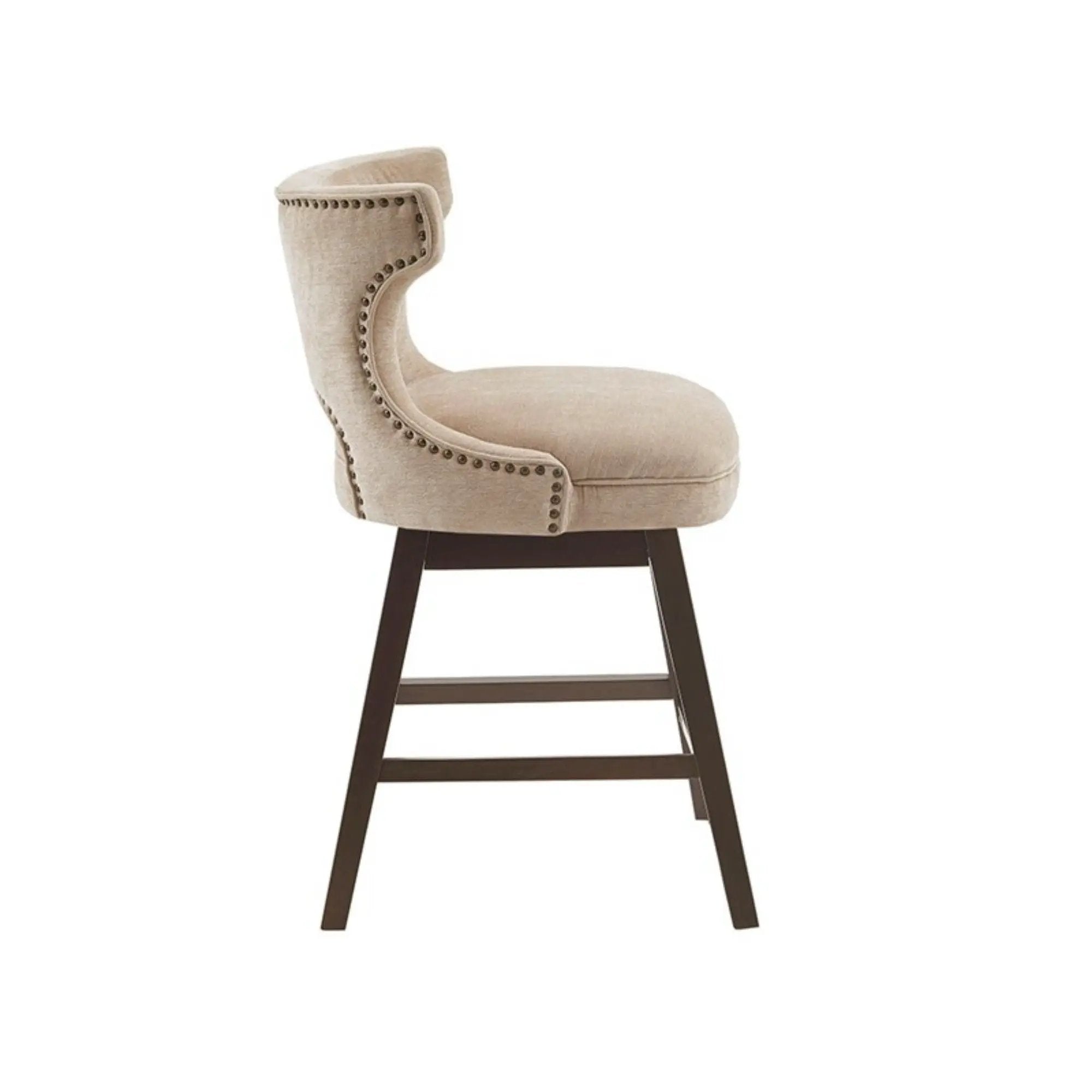 360 Degree Swivel Counter Stool With Silver Detailing by Unique Piece Furniture