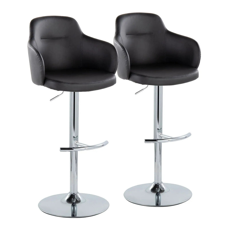 Boyne - Contemporary Adjustable Barstool With Swivel & Rounded T Footrest (Set of 2) by Unique Piece Furniture