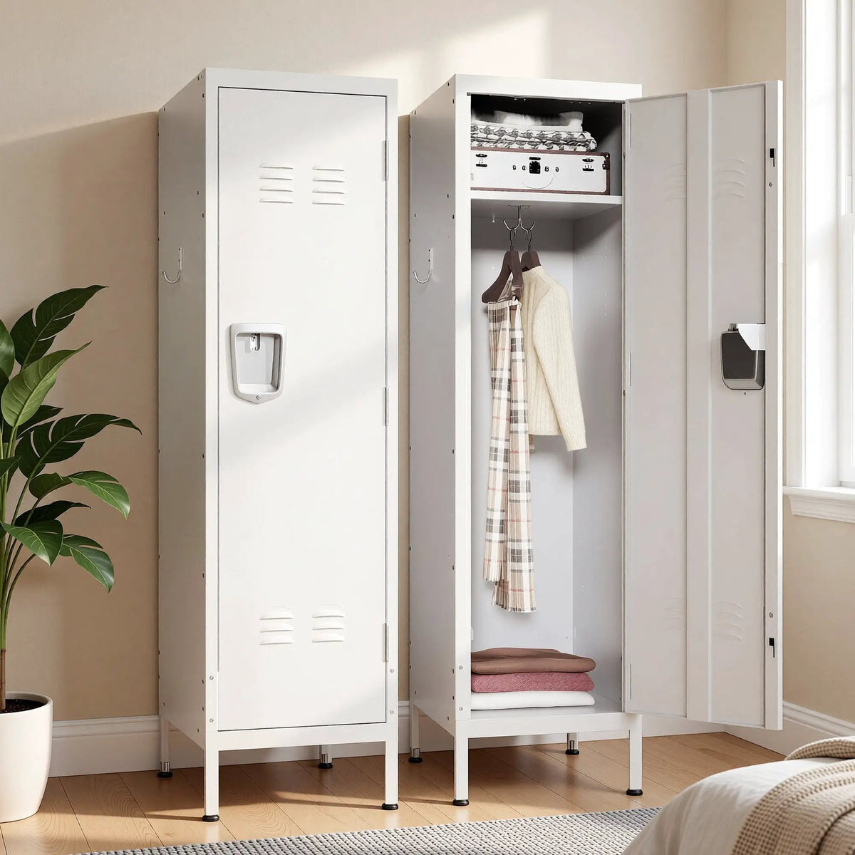 55-Inch Tall Metal Wardrobe Cabinet by HouseOfZazla