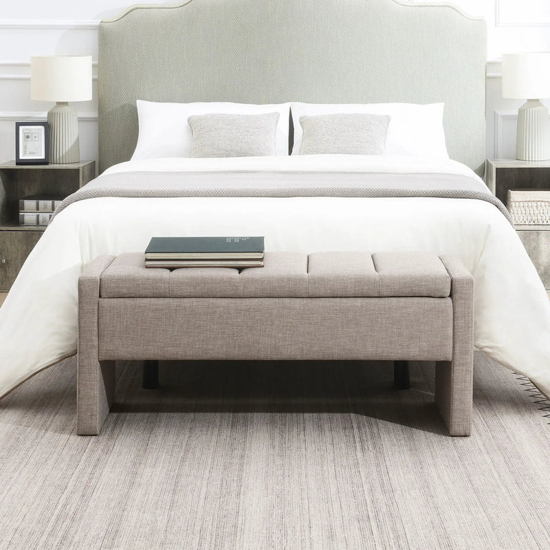 Modern Upholstered Large Bed End Bench With Storage by Unique Piece Furniture
