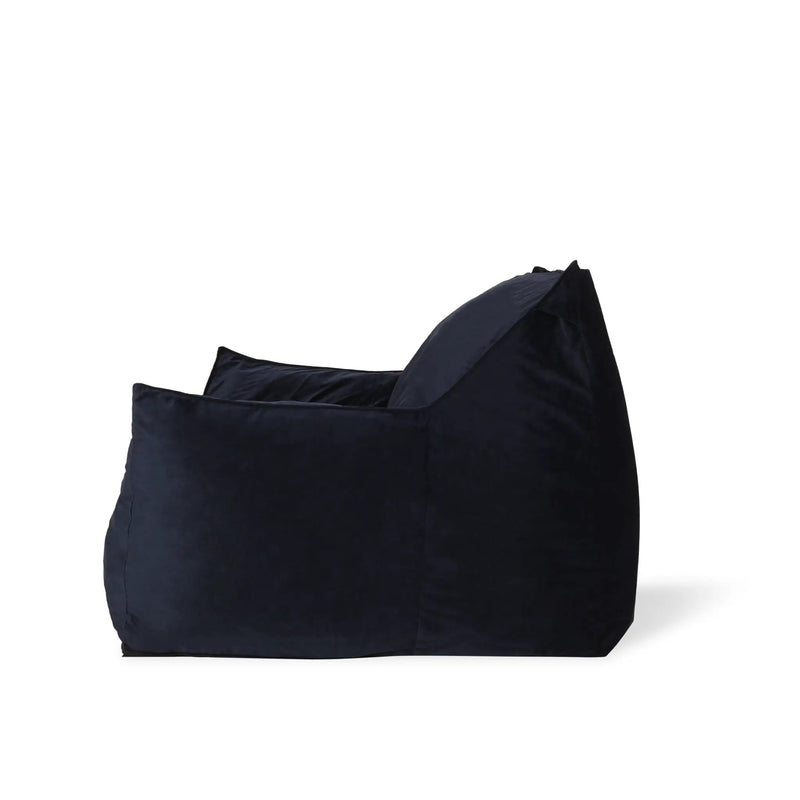 Allea - Velveteen Bean Bag Chair With Armrests - Midnight Blue by Unique Piece Furniture